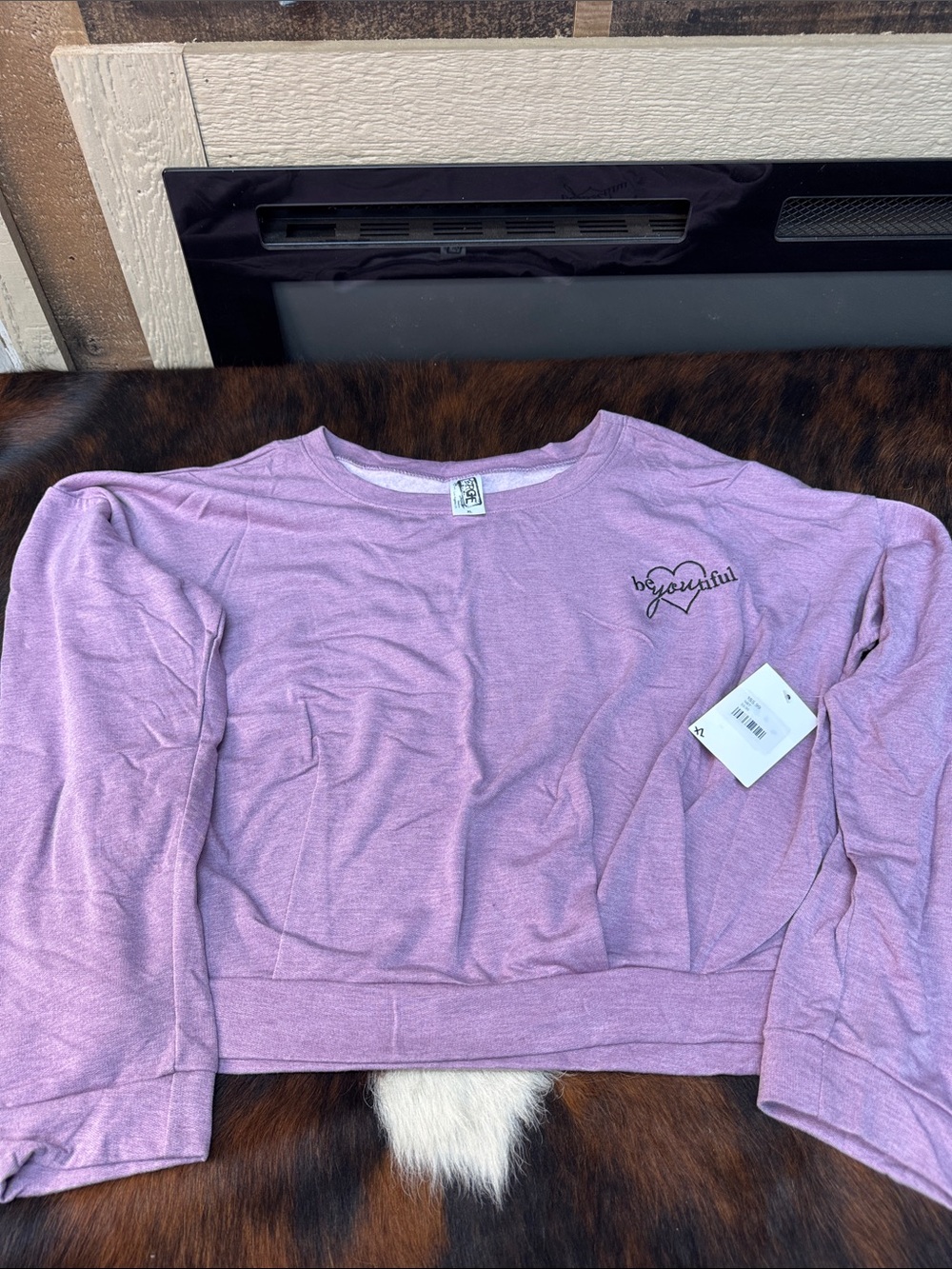 Erge Lavender/Purple Crop Top "beyoutiful"